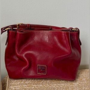 VTG Dooney & Bourke Florentine Barlow Bucket Crossbody Bag Dark Red Retail $548